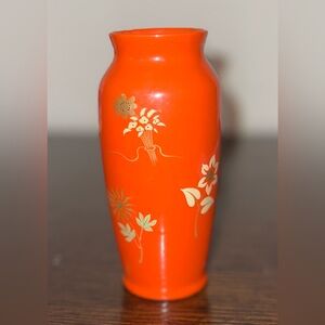 🤩 Vintage Royal Maruni Japan Red Orange Floral Daisy Lacquerware